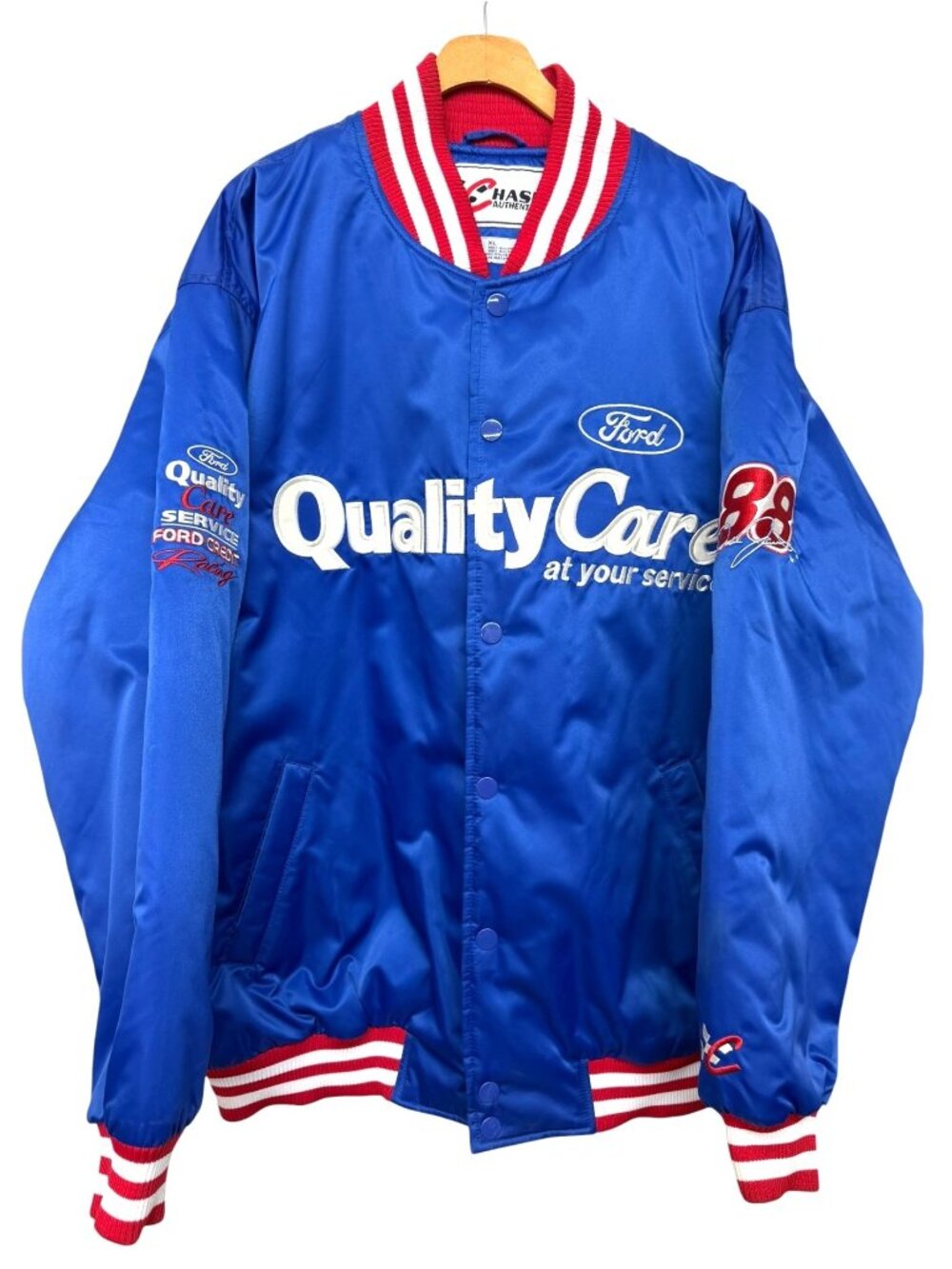 Vintage Chase Authentics NASCAR Dale Jarrett #88 Racing Satin Bomber Jacket XL
